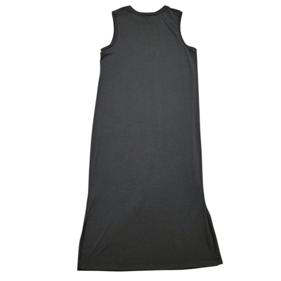 Double Zero Elevated Basic Black Midi Tank Dress | Minimalist Stretch Knit M - Picture 3 of 9